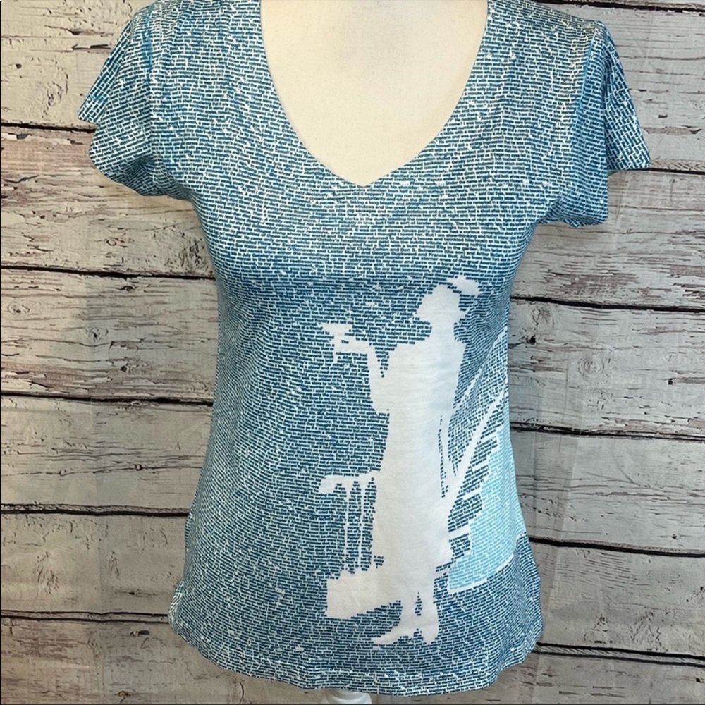 LITHOGRAPHS Great Gatsby Themed Silhouette T-Shirt
Blue & White-Small